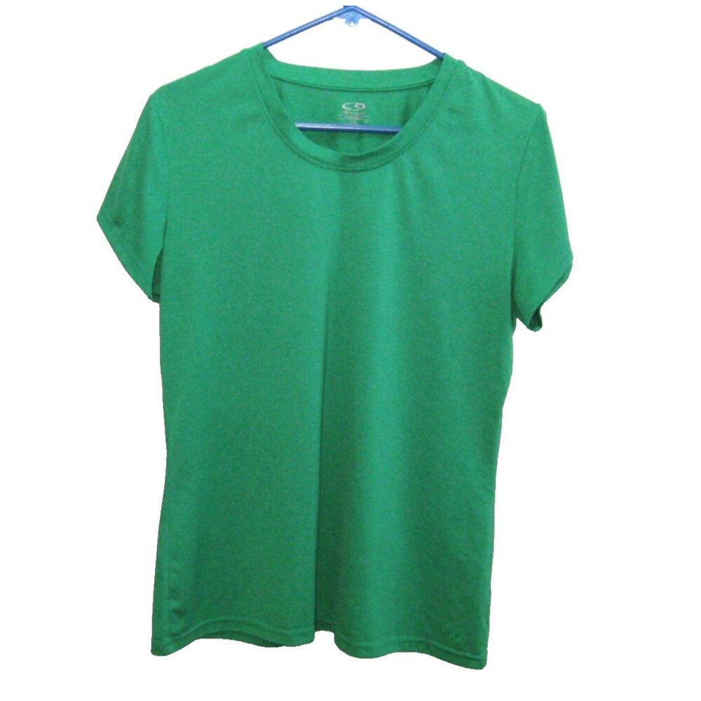 Champion Green T-Shirt Womens Size Large Short Sleeve Athletic Loose Fit Sports